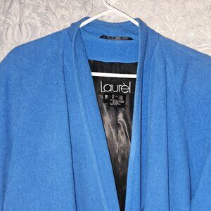Laurel Escada long angora/virgin wool chalk-blue coat oversized sz 40 Germany